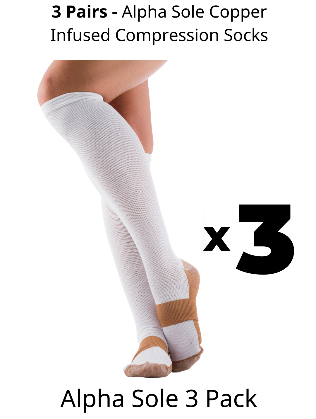 Alpha Copper Infused Compression Socks - Winter Sale - 3 Pack