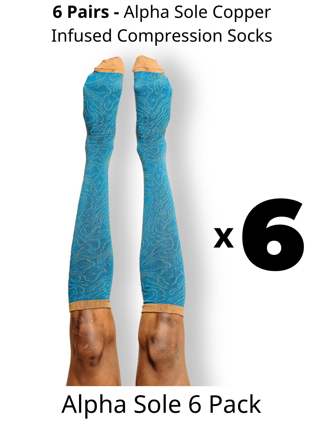 Alpha Copper Infused Compression Socks - 70% Off Sale - 6 Pack