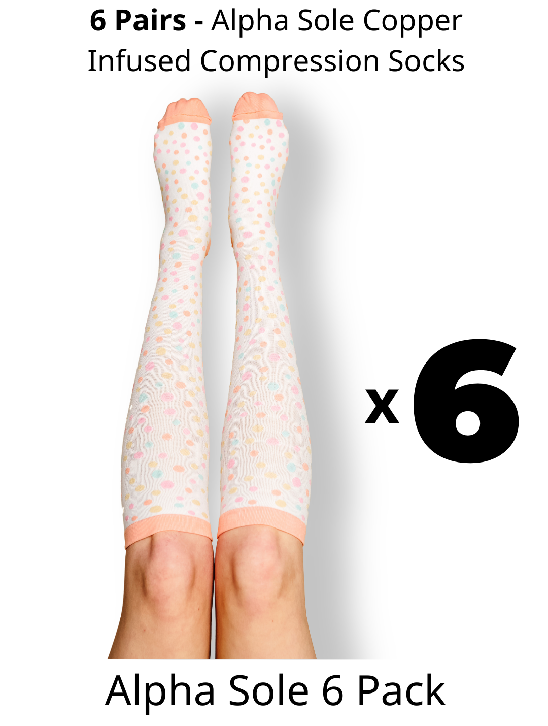 Alpha Copper Infused Compression Socks - 70% Off Sale - 6 Pack