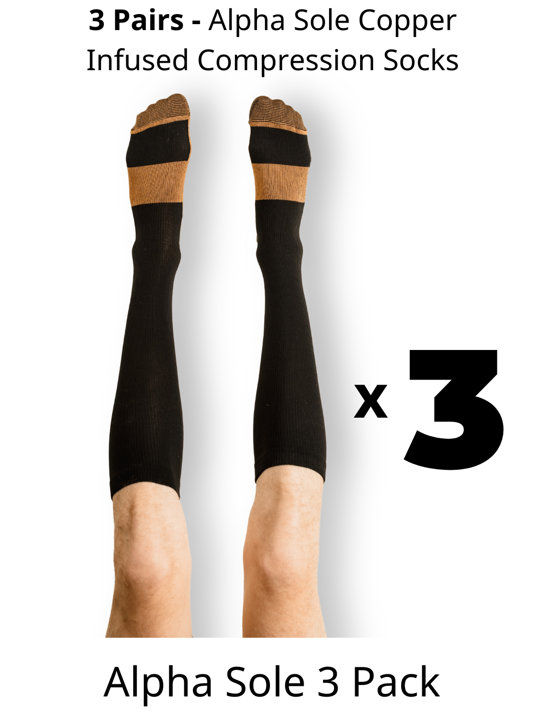 Alpha Copper Infused Compression Socks - Winter Sale - 3 Pack