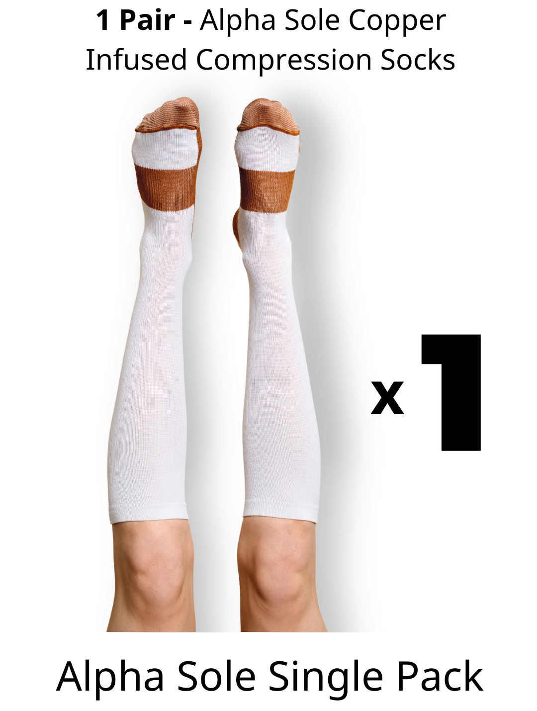 Alpha Copper Infused Compression Socks - 1 PACK