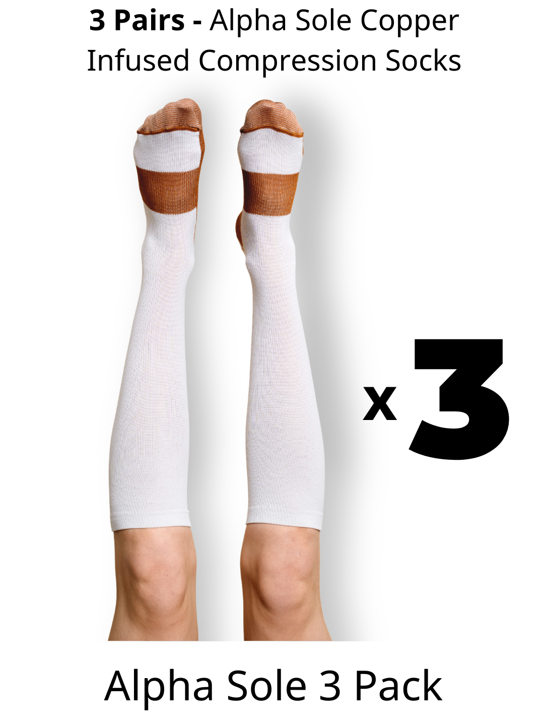 Alpha Copper Infused Compression Socks - Winter Sale - 3 Pack