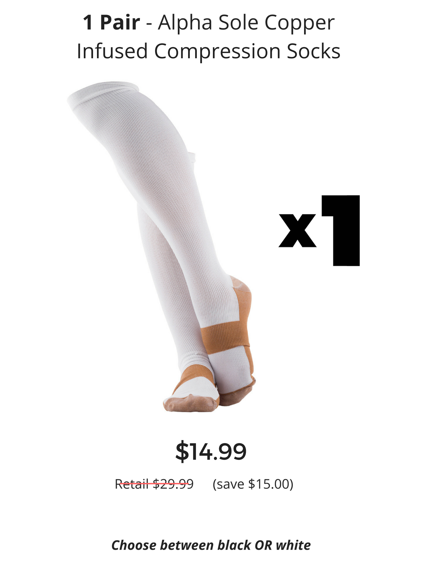 Alpha Copper Infused Compression Socks - New Year Special