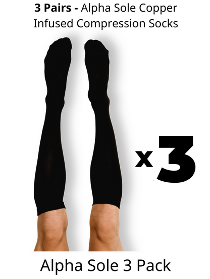 Alpha Copper Infused Compression Socks - Winter Sale! - 3 Pack