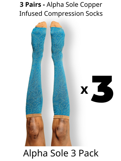 Alpha Copper Infused Compression Socks - Winter Sale! - 3 Pack
