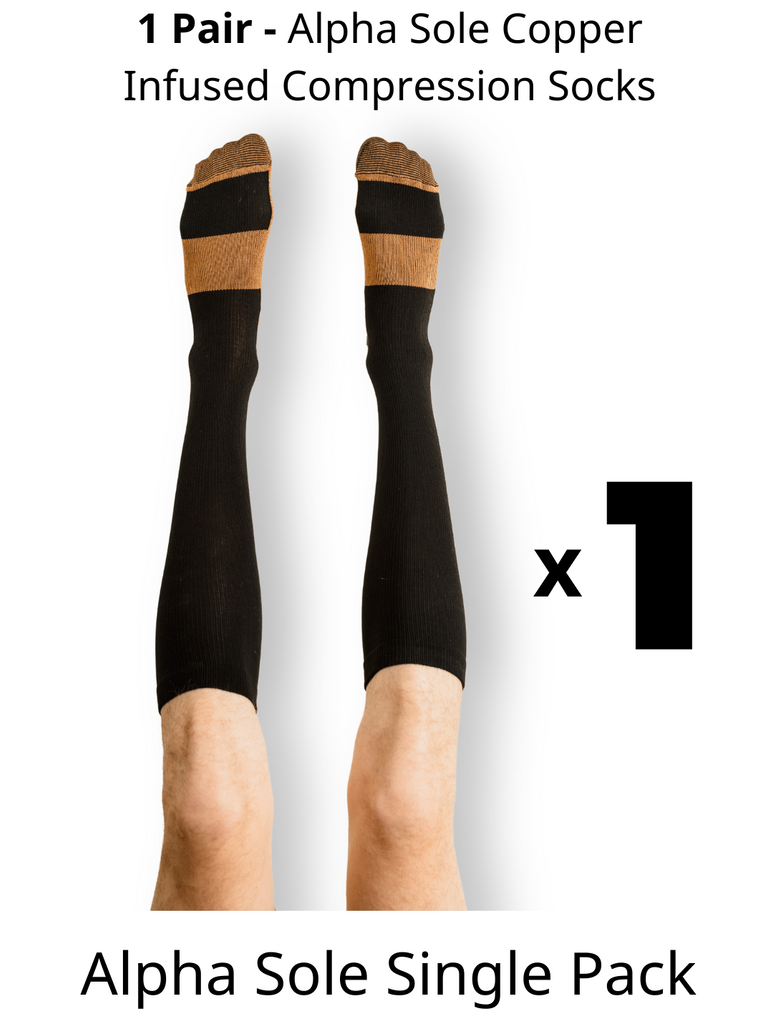 Alpha Copper Infused Compression Socks - Winter Sale! - 1 Pack