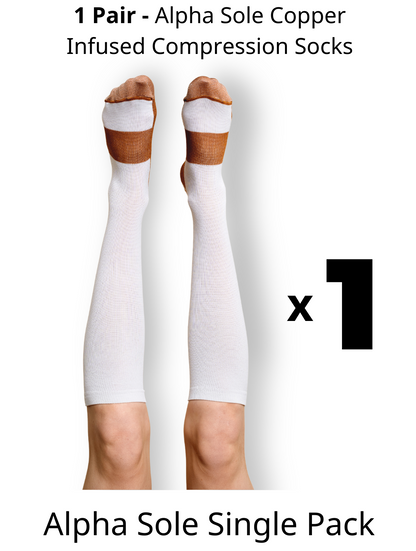 Alpha Copper Infused Compression Socks - Winter Sale! - 1 Pack